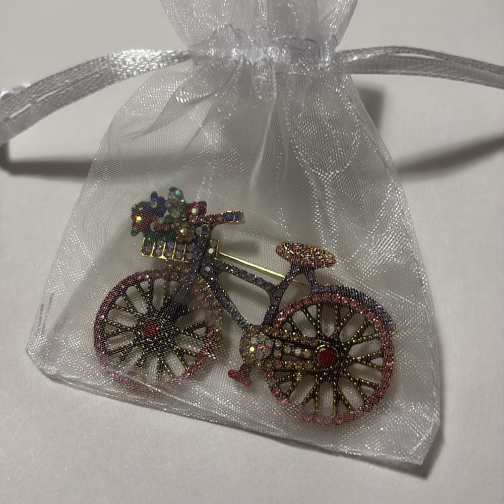 Bicycle Bike Brooch Pin Bling New - Picture 5 of 5